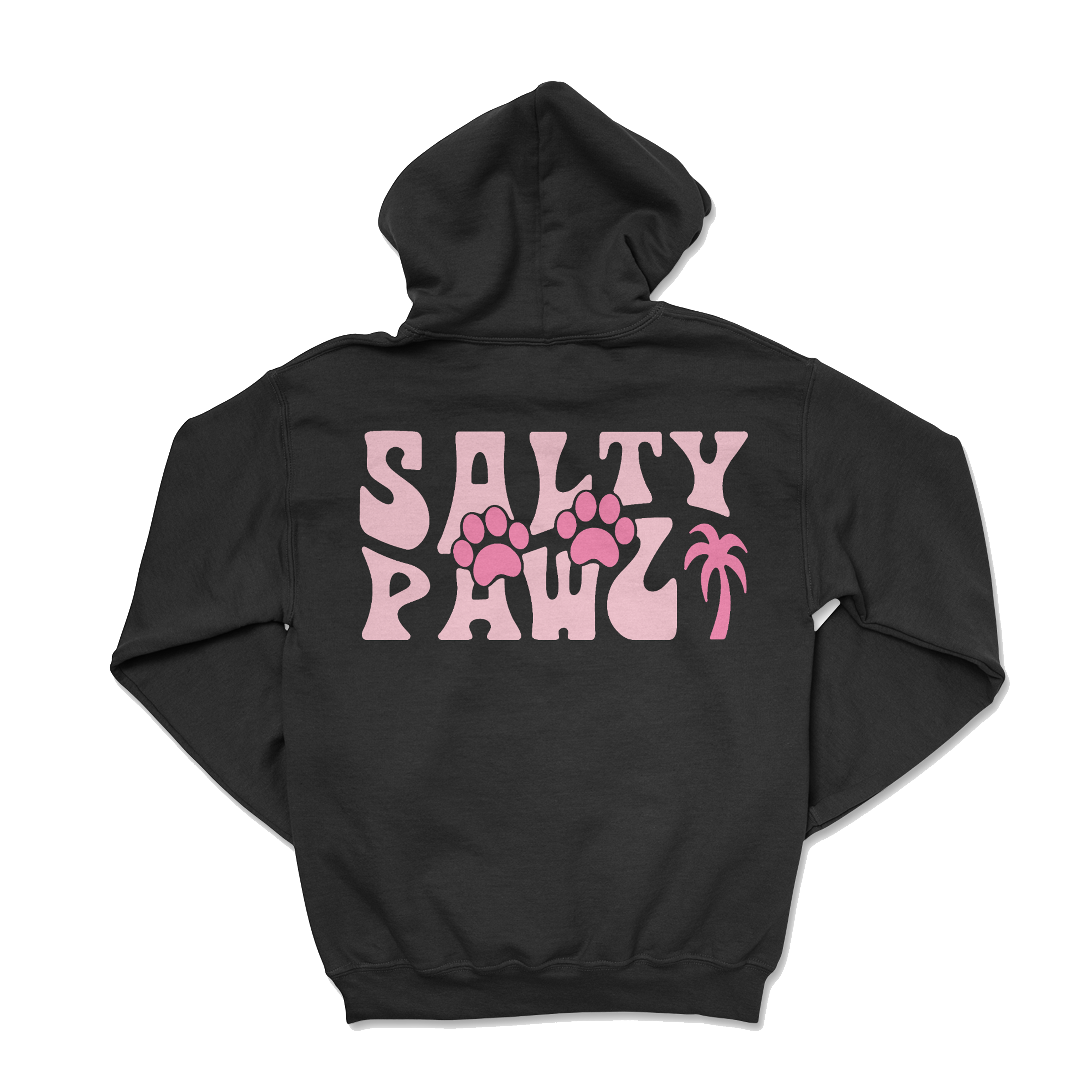 Salty Pawz Black/Pink (Adult Hoodie)