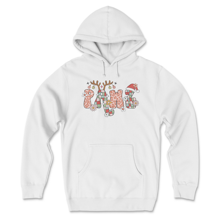 Holiday Pawz Pattern - Front Print (Adult Hoodie)